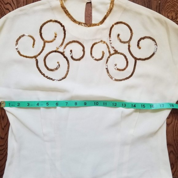 LAST CHANCE Vintage 1930s boxy top with sequins and pleats - Picture 4 of 8